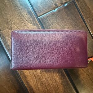 Tory Burch Deep Red Leather Wallet